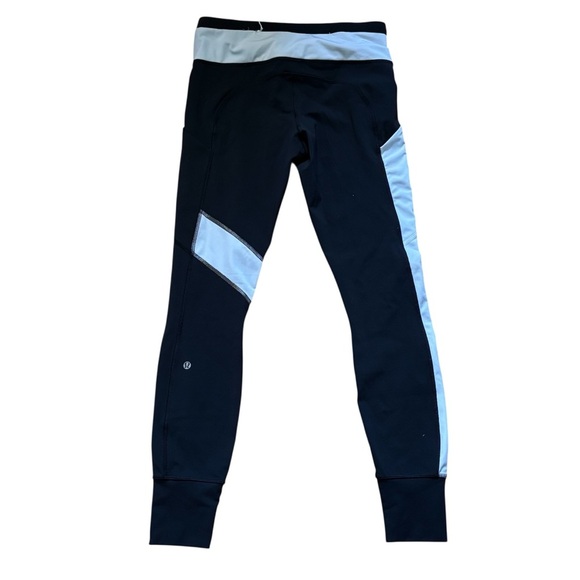 Lululemon Speed Tight II Full-On Luxtreme Black / White Womens Size 6 Pocket - Picture 3 of 8
